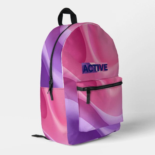 Sport Mode: Activated – Gradient Athletic Girl Bac Printed Backpack (Back Corner Left)