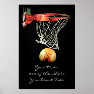 Sport Motivational Quote Basketball Poster