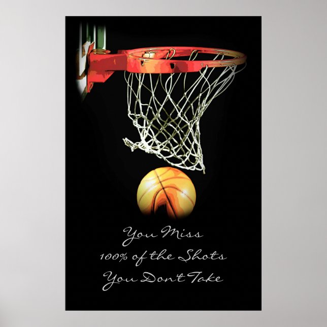 Sport Motivational Quote Basketball Poster (Front)
