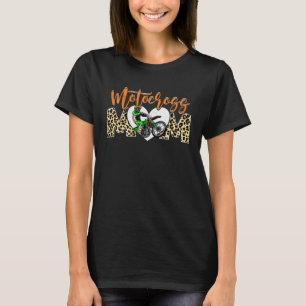 Sport Mum Leopard Mother s Day Motocross Mummy Mam T-Shirt