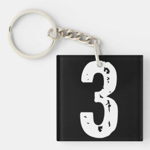 Sport number 3 key ring