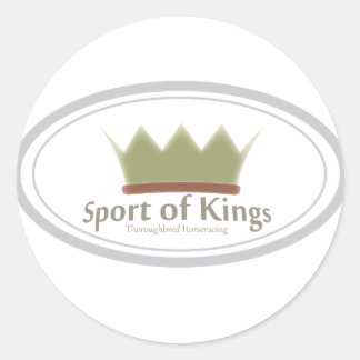 sport of kings horseracing classic round sticker