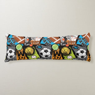 Sport Pattern With Balls Body Cushion