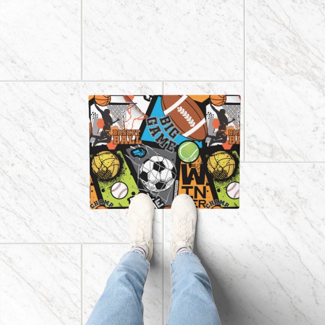 Sport Pattern With Balls Doormat (Indoor)