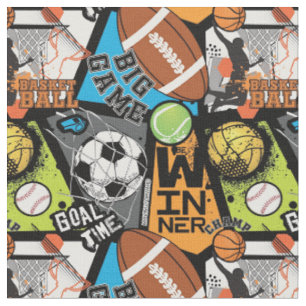 Sport pattern with balls fabric