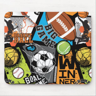 Sport Pattern With Balls Mouse Pad