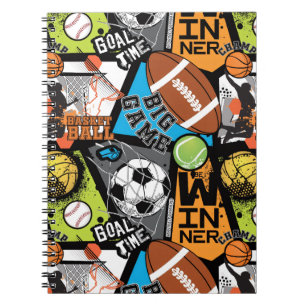 Sport Pattern With Balls Notebook