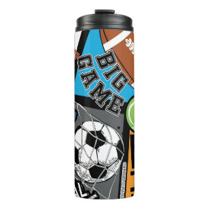 Sport Pattern With Balls Thermal Tumbler