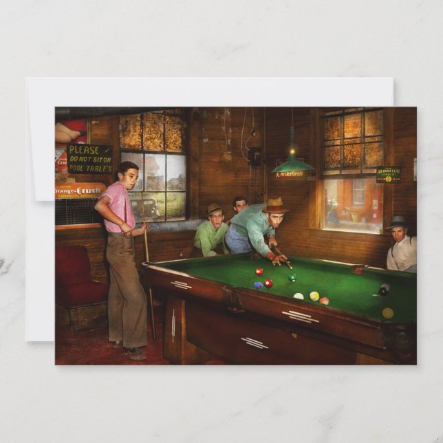 Sport - Please do not sit on pool tables 1940 Invitation (Front)