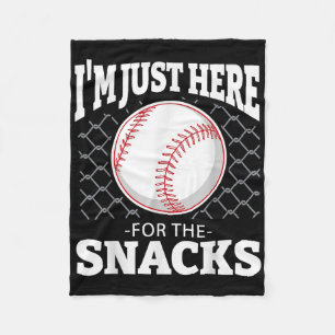 Sport Quote Funny Im Just Here For The Snacks Retr Fleece Blanket