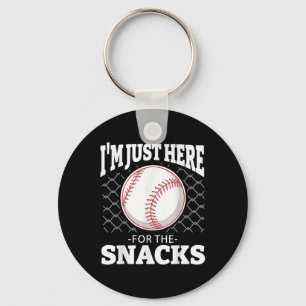 Sport Quote Funny Im Just Here For The Snacks Retr Key Ring
