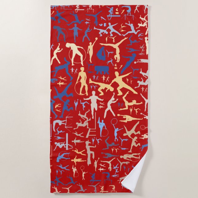 Sport related symbols background beach towel (Front)