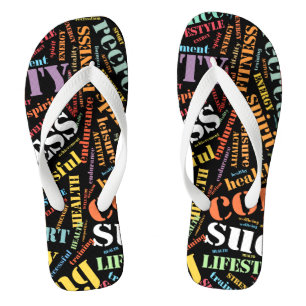 Sport related words pattern thongs