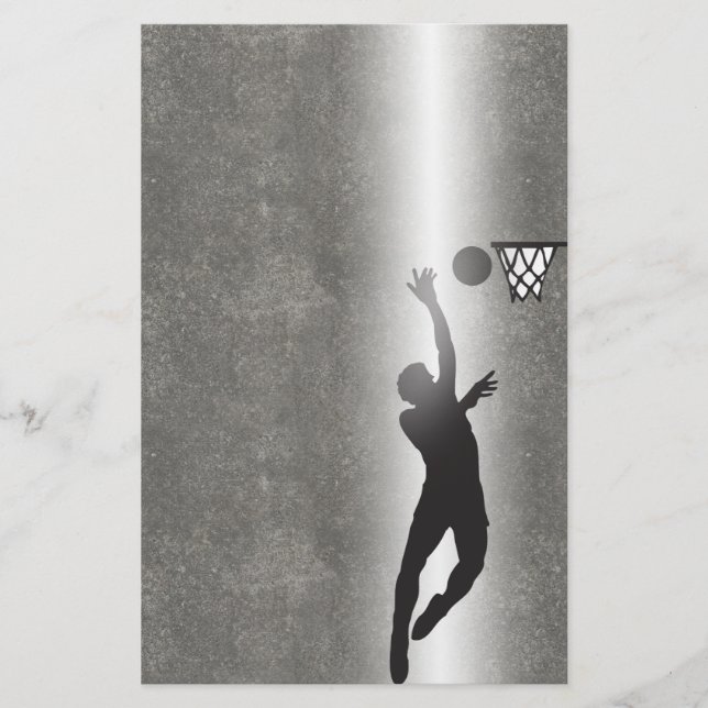 Sport Silhouette Basketball Stationery (Front)