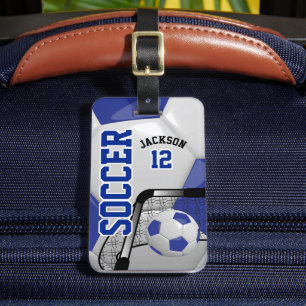Sport Soccer - Blue Luggage Tag