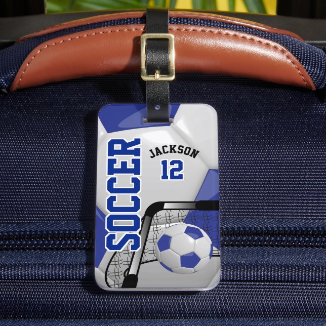 Sport Soccer - Blue Luggage Tag (Front Insitu 2)
