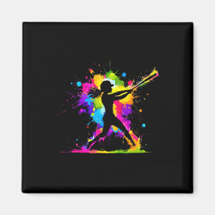 Sport Softll Girl Women Watercolor Art Drip Theme  Magnet