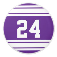 Sport Stripes Purple and White with Number