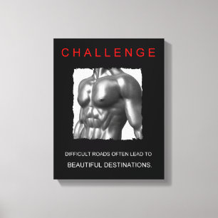 sport success motivational challenge quote canvas print