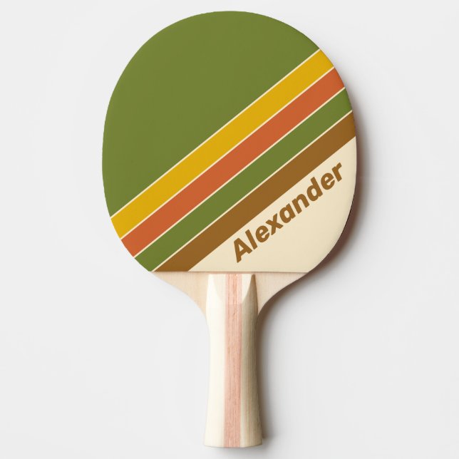 Sport Sunrise Clover Striped with Name Ping Pong Paddle (Front)