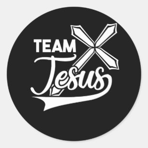 Sport Team Jesus Christian Faith Cross Christ Rise Classic Round Sticker