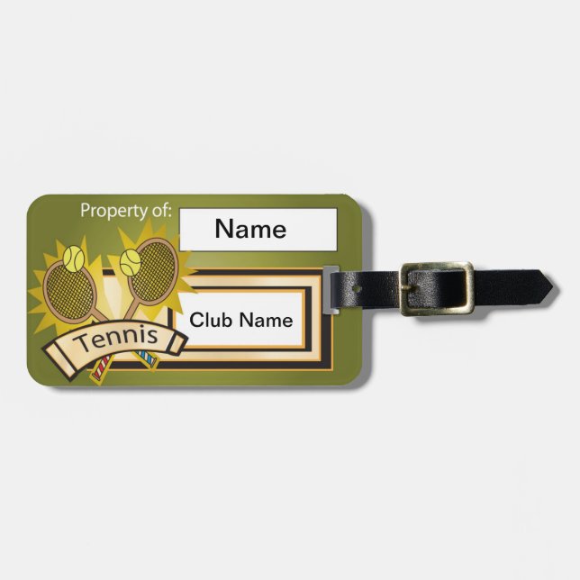 Sport Tennis Luggage Tag (Front Horizontal)