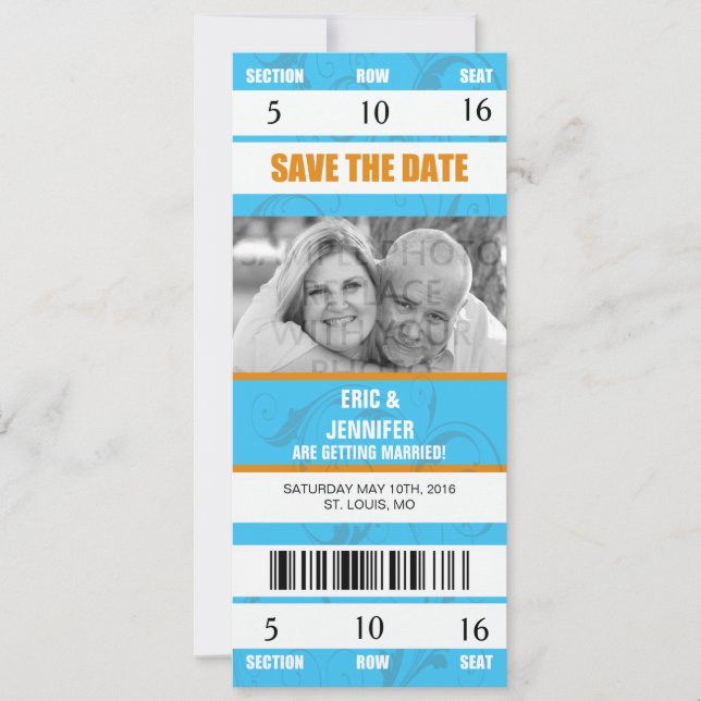 SPORT THEMED WEDDING INVITATION/SAVE THE DATE INVITATION (Front)