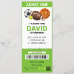 Sport Ticket Birthday Boy Party Tickets Invitation<br><div class="desc">Sport Ticket Birthday Boy Party Tickets</div>