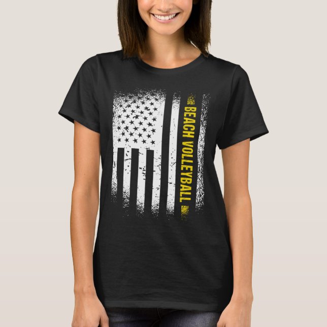 Sport Us Flag Beach Volleyball 1 T-Shirt (Front)