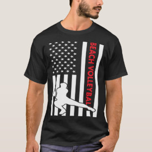 Sport Us Flag Beach Volleyball 4 T-Shirt