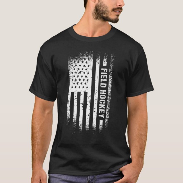 Sport Us Flag Field Hockey T-Shirt (Front)