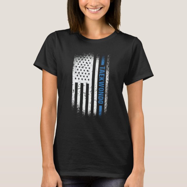 Sport Us Flag Taekwondo  2 T-Shirt (Front)