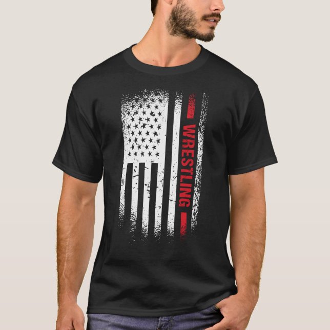 Sport Us Flag Wrestling T-Shirt (Front)
