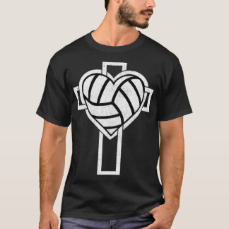 Sport Volleyball Athletes Cross Baptism Holy Commu T-Shirt