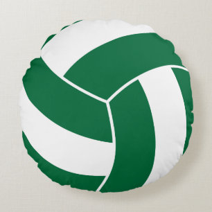 Sport 🏐 Volleyball - Dark Green Round Cushion
