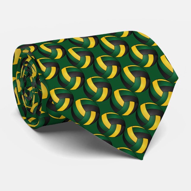 Sport Volleyball - Green and Gold Tie (Rolled)