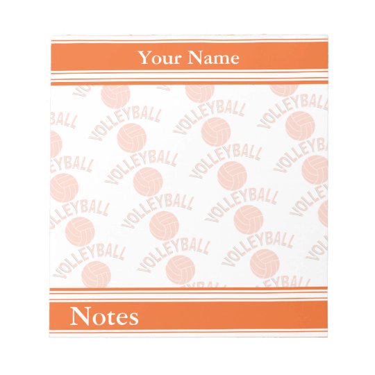 Sport Volleyball | Orange | DIY Name Notepad