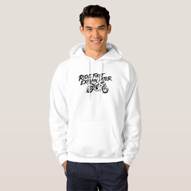 Sportbike Rider Action Mentality Hoodie (Front Full)