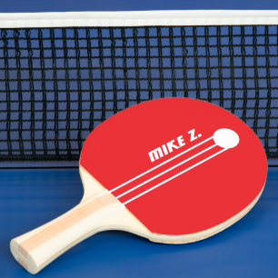 Sportif Stripes Name RED Ping Pong Paddle