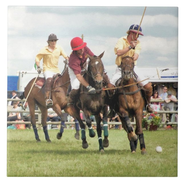 SPORTING HORSES CERAMIC TILE (Front)