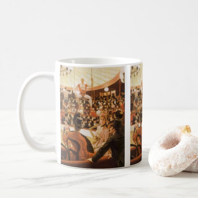 Sporting Ladies (aka Circus Lover) by James Tissot Coffee Mug (With Donut)