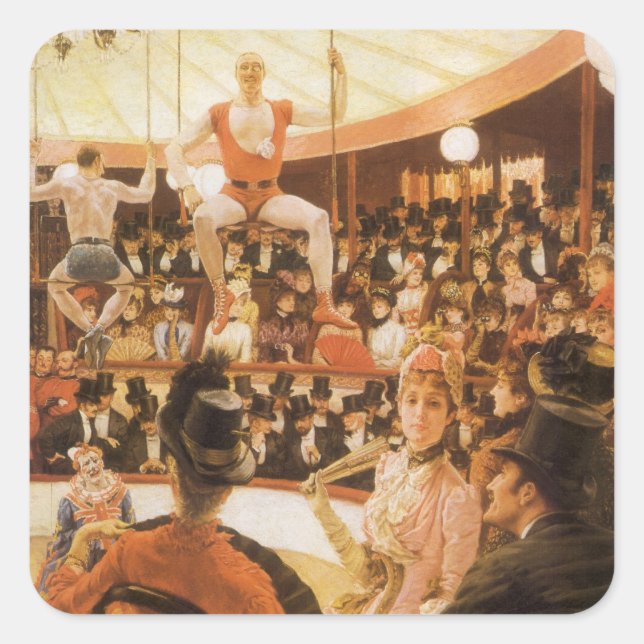 Sporting Ladies (aka Circus Lover) by James Tissot Square Sticker (Front)