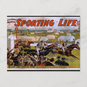 Sporting Life, 'Lady Luck Wins the Derby' Vintage Postcard
