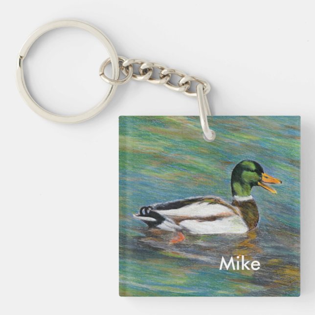 Sporting Man's Personalised Mallard Keychain (Front)