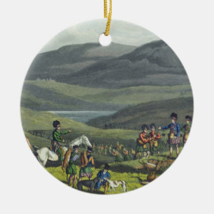Sporting Meeting in the Highlands, aquatinted by I Ceramic Ornament