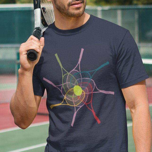 sporting-wear colour tennis rackets T-Shirt (a cool suggestion for a tennis player)