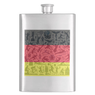 Sportlicher Flachmann mit Deutschland Flagge Hip Flask