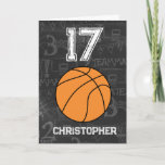 Sports 17th Birthday Basketball Card<br><div class="desc">A personalised sports 17th basketball birthday card ,  which you can easily personalise the front with the name and the inside card message. A personalised basketball birthday card for basketball players,  basketball fans,  etc.</div>