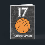 Sports 17th Birthday Basketball Card<br><div class="desc">A personalised sports 17th basketball birthday card ,  which you can easily personalise the front with the name and the inside card message. A personalised basketball birthday card for basketball players,  basketball fans,  etc.</div>