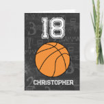 Sports 18th Birthday Basketball Card<br><div class="desc">A personalised sports 18th basketball birthday card ,  which you can easily personalise the front with the name and the inside card message. A personalised basketball birthday card for basketball players,  basketball fans,  etc.</div>